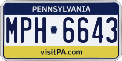 PA license plate MPH6643