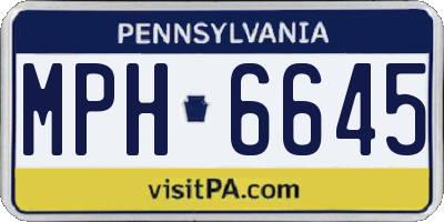 PA license plate MPH6645