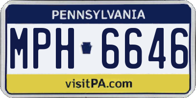 PA license plate MPH6646