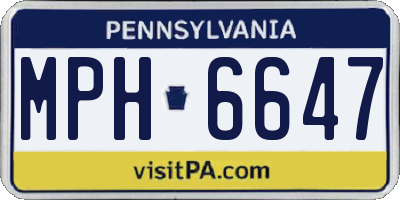 PA license plate MPH6647