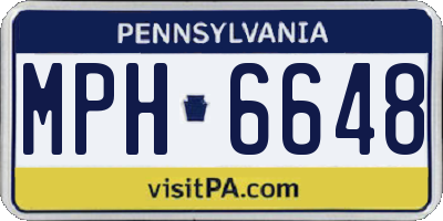PA license plate MPH6648