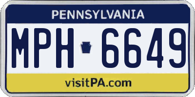 PA license plate MPH6649