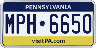 PA license plate MPH6650