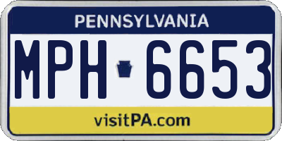 PA license plate MPH6653