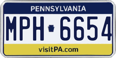 PA license plate MPH6654