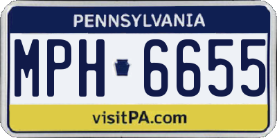 PA license plate MPH6655