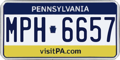 PA license plate MPH6657