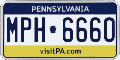 PA license plate MPH6660