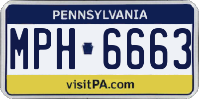 PA license plate MPH6663