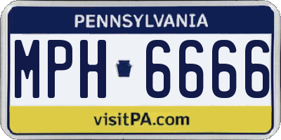 PA license plate MPH6666