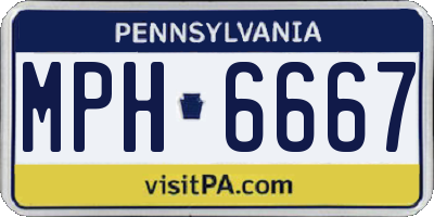 PA license plate MPH6667