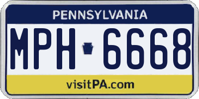PA license plate MPH6668