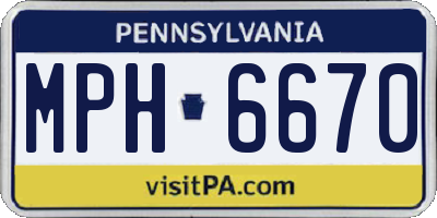 PA license plate MPH6670