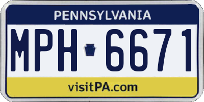PA license plate MPH6671