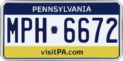PA license plate MPH6672
