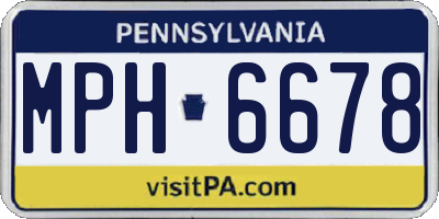 PA license plate MPH6678
