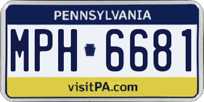 PA license plate MPH6681