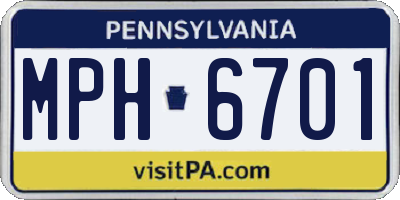 PA license plate MPH6701