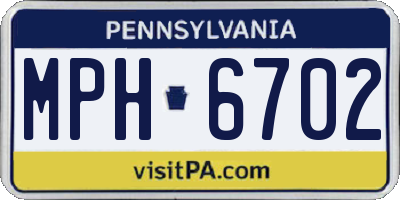 PA license plate MPH6702