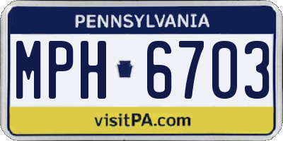 PA license plate MPH6703