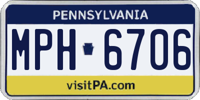 PA license plate MPH6706