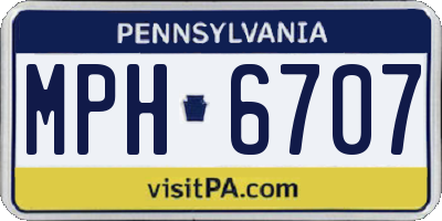 PA license plate MPH6707