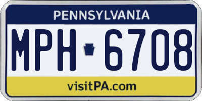 PA license plate MPH6708
