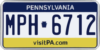 PA license plate MPH6712