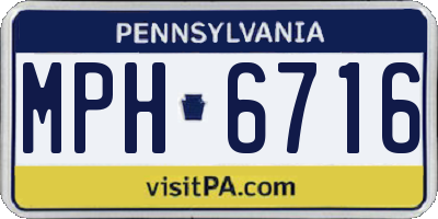 PA license plate MPH6716