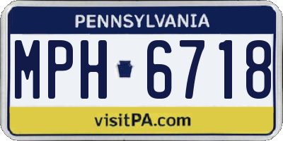 PA license plate MPH6718
