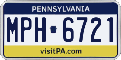 PA license plate MPH6721