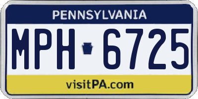 PA license plate MPH6725