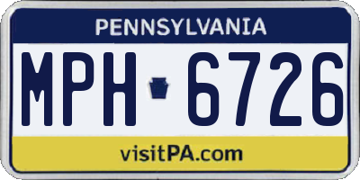 PA license plate MPH6726