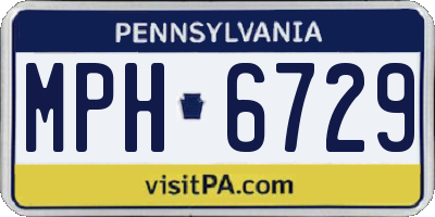 PA license plate MPH6729