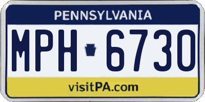 PA license plate MPH6730
