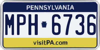PA license plate MPH6736