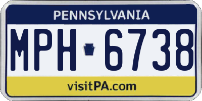PA license plate MPH6738