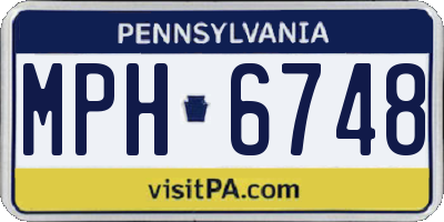 PA license plate MPH6748