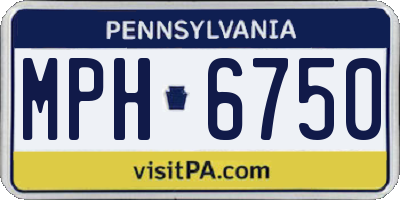 PA license plate MPH6750