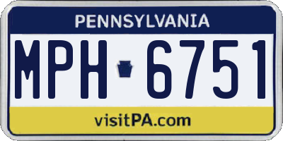 PA license plate MPH6751