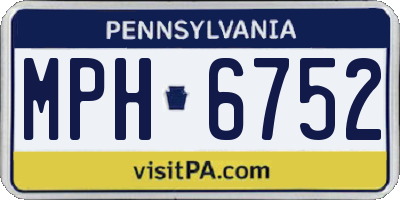 PA license plate MPH6752
