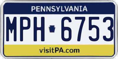 PA license plate MPH6753