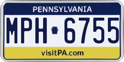 PA license plate MPH6755
