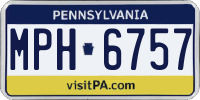 PA license plate MPH6757