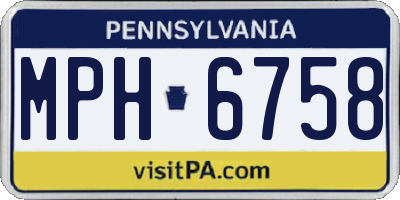 PA license plate MPH6758