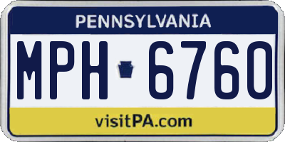 PA license plate MPH6760