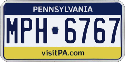 PA license plate MPH6767