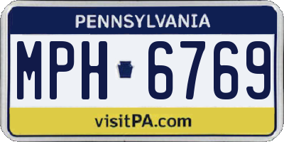 PA license plate MPH6769