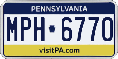 PA license plate MPH6770