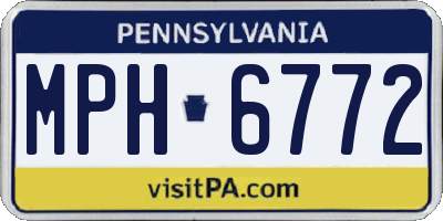 PA license plate MPH6772